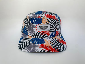 GORRA UNISEX MONSTERA BLANCA AZ/VDE VISERA PLANA 5
