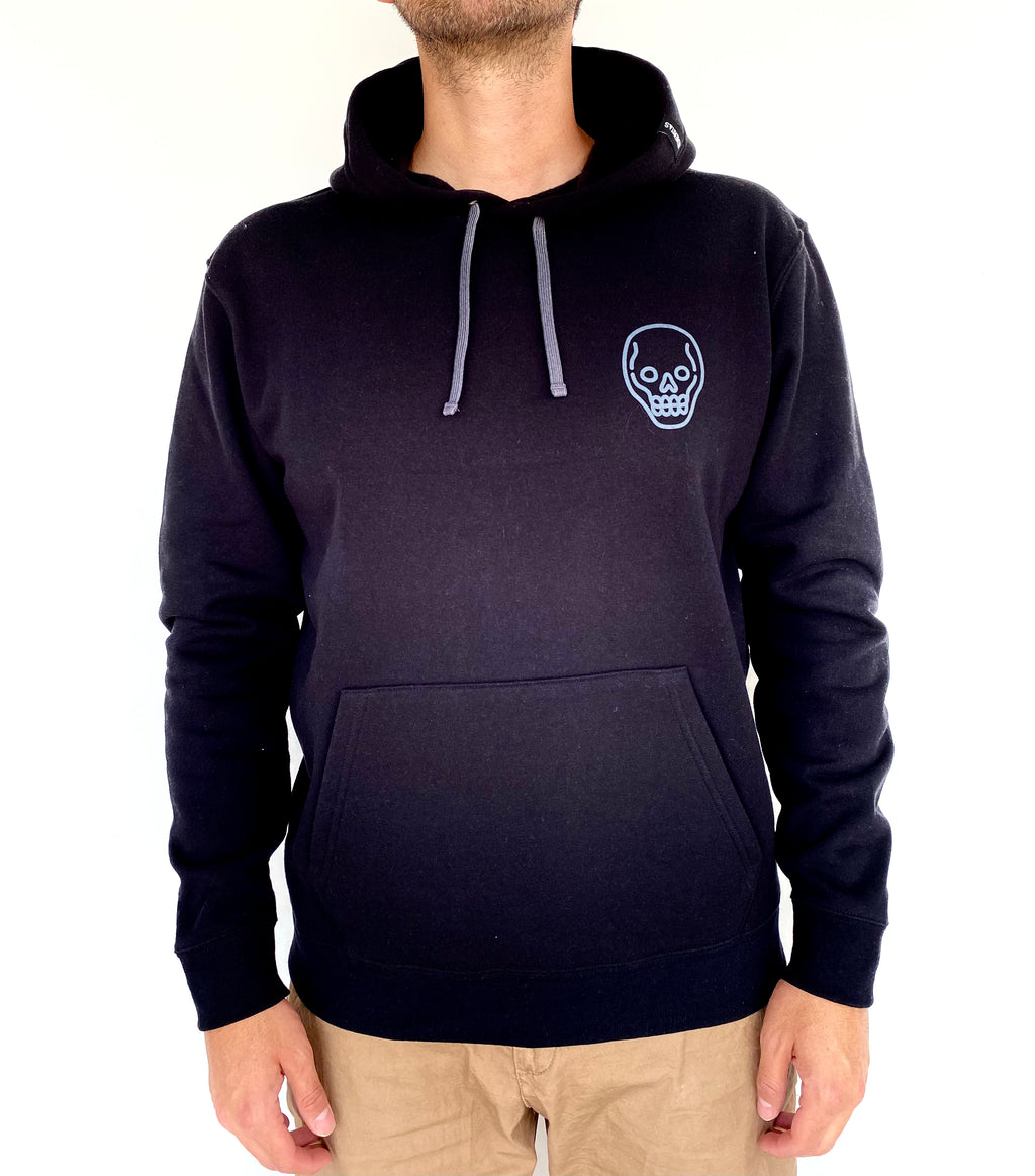 SUDADERA UNISEX CALAVERA PECHO NEGRO