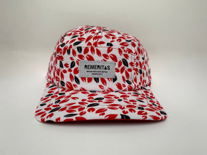 GORRA UNISEX HOJAS ROJAS VISERA PLANA 5
